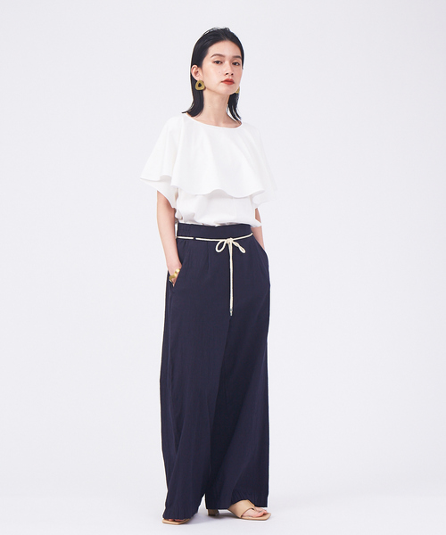 qualite（カリテ）の「フラップ2wayプルオーバー（Tシャツ/カットソー・レディース・ホワイト/チャコールグレー・フリー）」の6枚目の写真