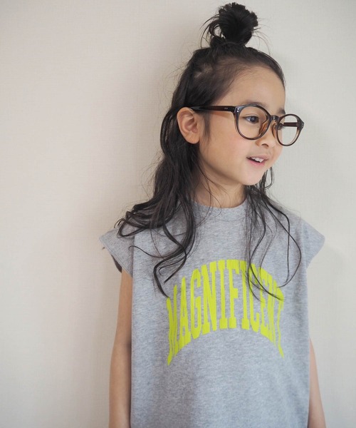 CIAOPANIC TYPY（チャオパニックティピー）の「【KIDS】MAGNIFICENT カレッジPt ノースリーブチュニックTee（Tシャツ/カットソー・キッズ・ホワイト/グレー/イエロー・SMALL/X-LARGE/MEDIUM/XX-LARGE/LARGE）」の3枚目の写真