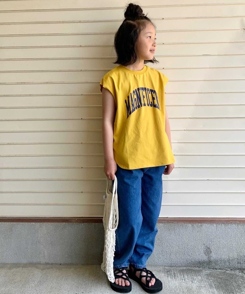 CIAOPANIC TYPY（チャオパニックティピー）の「【KIDS】MAGNIFICENT カレッジPt ノースリーブチュニックTee（Tシャツ/カットソー・キッズ・ホワイト/グレー/イエロー・SMALL/X-LARGE/MEDIUM/XX-LARGE/LARGE）」の8枚目の写真