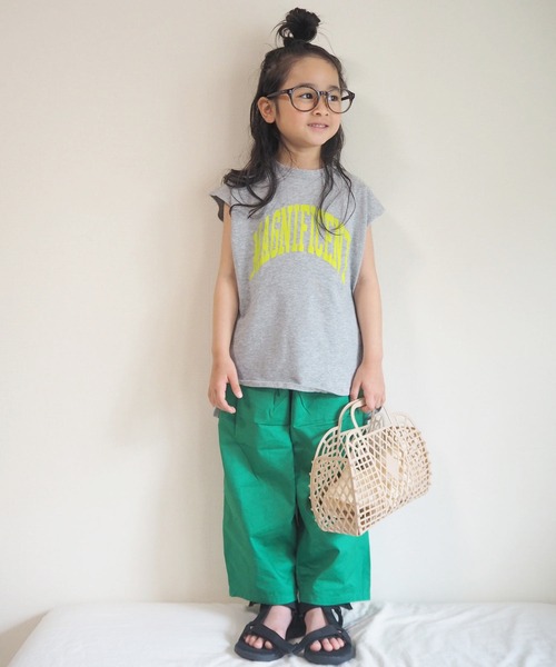CIAOPANIC TYPY（チャオパニックティピー）の「【KIDS】MAGNIFICENT カレッジPt ノースリーブチュニックTee（Tシャツ/カットソー・キッズ・ホワイト/グレー/イエロー・SMALL/X-LARGE/MEDIUM/XX-LARGE/LARGE）」の9枚目の写真