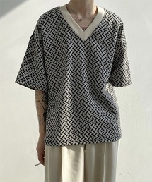 【WB ORIGINALS】V-neck Knit T-shirt in Original Jacquard WO21S306TP