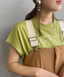 AMERICANA | [Americana×JEANS FACTORY/アメリカーナ×ジーンズファクトリー] 別注 アーチロゴプリント ラウンドヘムフレンチスリーブTシャツ(Tシャツ/カットソー)