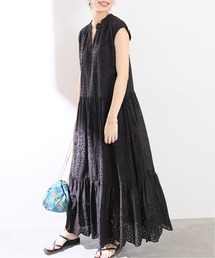 エンブロイダリーティアードワンピース【手洗い可能】◆
