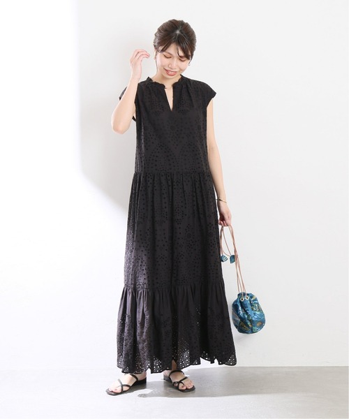 La TOTALITE（ラトータリテ）の「エンブロイダリーティアードワンピース【手洗い可能】◆（ワンピース・レディース・ブラック/パープル・FREE）」の17枚目の写真