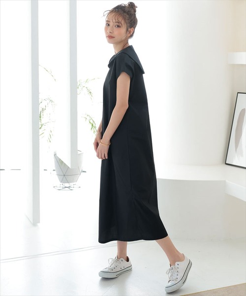 DONOBAN（ドノバン）の「セーラーカラーシャツワンピース（ワンピース・レディース・ホワイト/ブラック・F）」の13枚目の写真