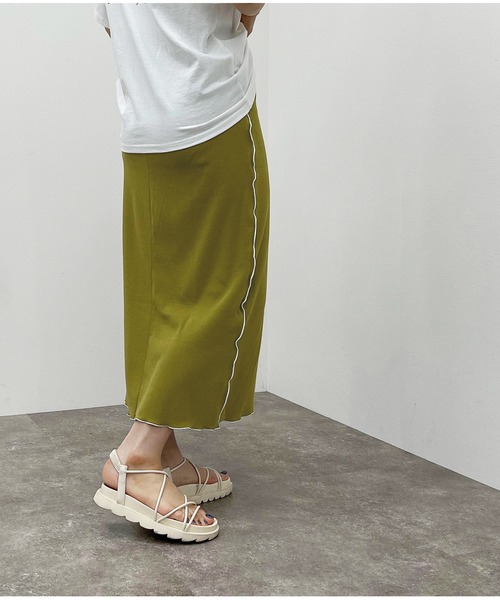 apres jour mignon（アプレジュールミニョン）の「テレコメローナロースカート【ZOZOTOWN限定アイテム】（スカート・レディース・アイボリー/ブラック/グリーン・フリー/X-LARGE）」の17枚目の写真