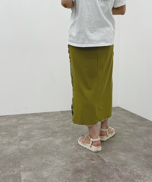 apres jour mignon（アプレジュールミニョン）の「テレコメローナロースカート【ZOZOTOWN限定アイテム】（スカート・レディース・アイボリー/ブラック/グリーン・フリー/X-LARGE）」の18枚目の写真