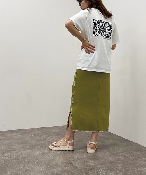 apres jour mignon（アプレジュールミニョン）の「テレコメローナロースカート【ZOZOTOWN限定アイテム】（スカート・レディース・アイボリー/ブラック/グリーン・フリー/X-LARGE）」の21枚目の写真