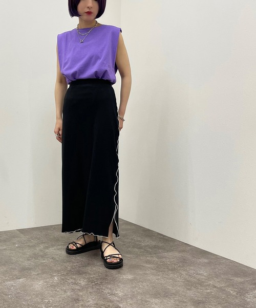 apres jour mignon（アプレジュールミニョン）の「テレコメローナロースカート【ZOZOTOWN限定アイテム】（スカート・レディース・アイボリー/ブラック/グリーン・フリー/X-LARGE）」の15枚目の写真