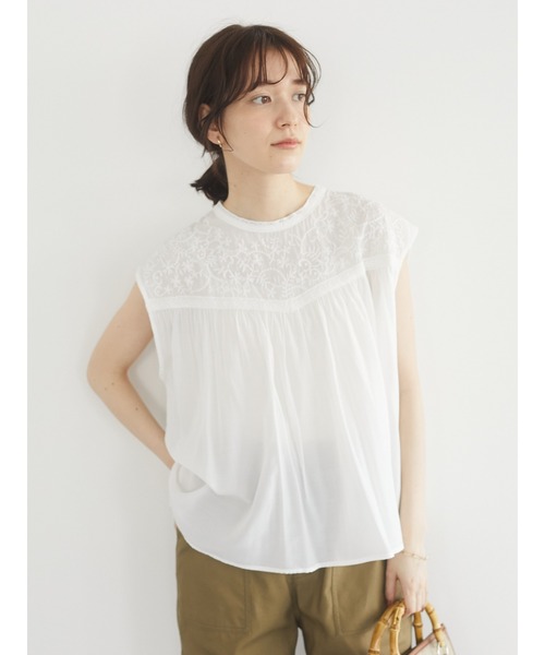 Sugar spoon（シュガースプーン）の「・SUGAR SPOON ヨーク刺繍ブラウス＊（シャツ/ブラウス・レディース・ピンク/ブルー/ブラック/オフホワイト・FREE）」の5枚目の写真