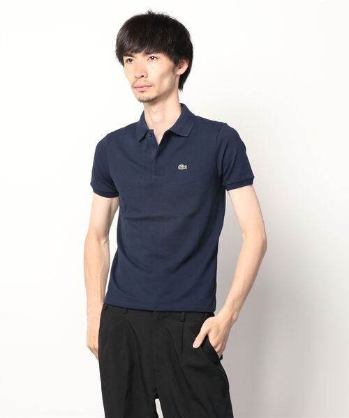 新品未着用【LACOSTE】BOYSラインPOLOシャツ　ブラック　Mサイズ Lacoste - Boys Black Cotton Piqué Polo Shirt | Childrensalon