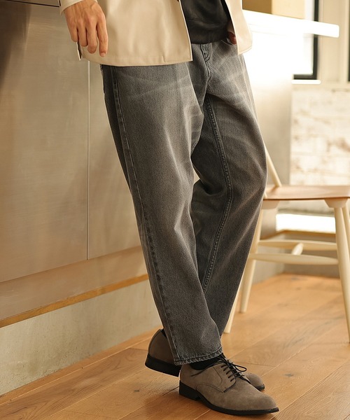 UNION STATION(ユニオンステーション)の「“Finally Friday” 【ついにきた金曜日】【10oz】コットン100%ワイドテーパードシルエットデニム(デニムパンツ・メンズ・ブラック/ブルー・S/M/L)」の1枚目の写真