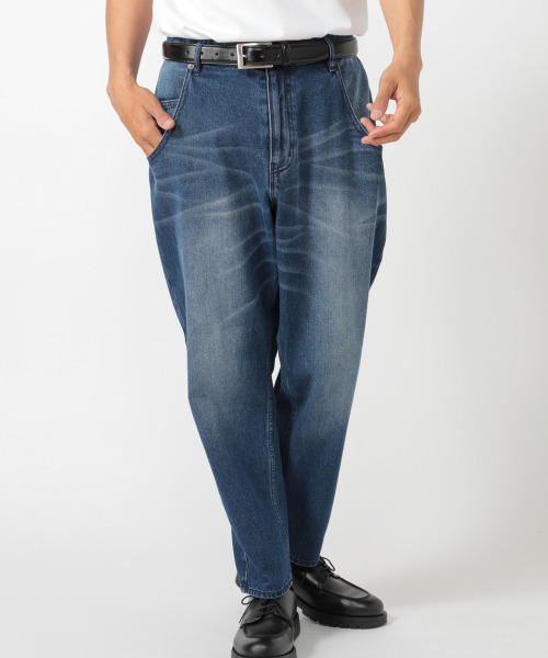 UNION STATION(ユニオンステーション)の「“Finally Friday” 【ついにきた金曜日】【10oz】コットン100%ワイドテーパードシルエットデニム(デニムパンツ・メンズ・ブラック/ブルー・S/M/L)」の12枚目の写真