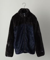 【WEB限定/SHIPS別注】Champion: シェルパフリース バイカラー ジップ ブルゾン