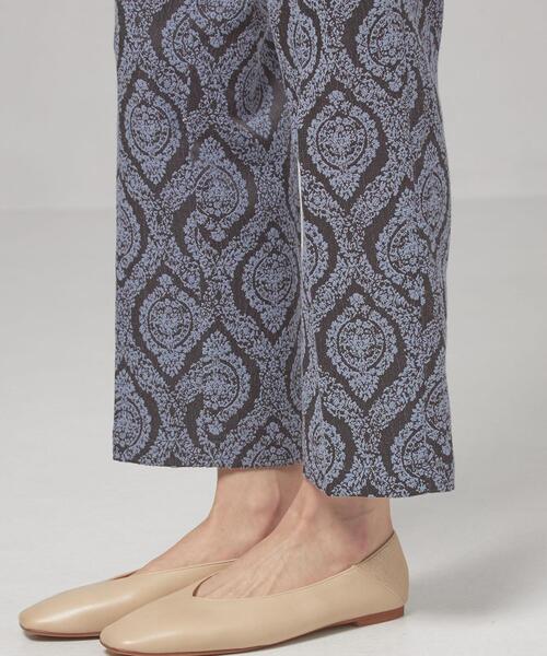 closet story（クローゼットストーリー）の「＜closet story（クローゼットストーリー）＞アラベスク ジャカード ストレートパンツ（スラックス・レディース・ライトブルー/ネイビー・FREE）」の8枚目の写真