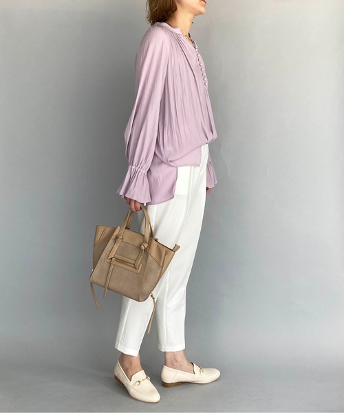 DIARIUM（ディアリウム）の「フロントクルミボタンギャザーブラウス（シャツ/ブラウス・レディース・ブラウン/ラベンダー・M）」の22枚目の写真
