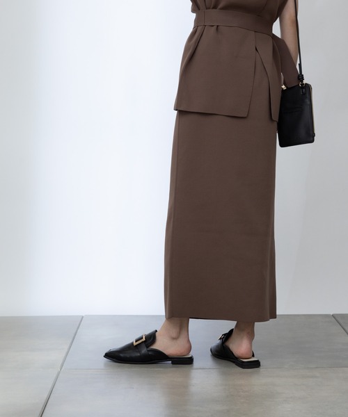 COLONY 2139（コロニートゥーワンスリーナイン）の「エステルヤーンペンシルスカート(セットアップ可)（スカート・レディース・ブラック/グレイッシュベージュ/モカ・LARGE/MEDIUM）」の6枚目の写真