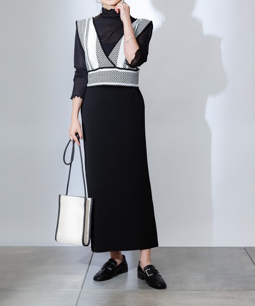 COLONY 2139（コロニートゥーワンスリーナイン）の「エステルヤーンペンシルスカート(セットアップ可)（スカート・レディース・ブラック/グレイッシュベージュ/モカ・LARGE/MEDIUM）」の16枚目の写真