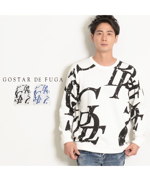 GOSTAR DE FUGA（ゴスタール ジフーガ）の「『GOSTAR DE FUGA』GDFロゴ総柄プルオーバー長袖ニット（ニット/セーター・メンズ・ホワイト×ブルー/ホワイト×ブラック・M/L）」の17枚目の写真
