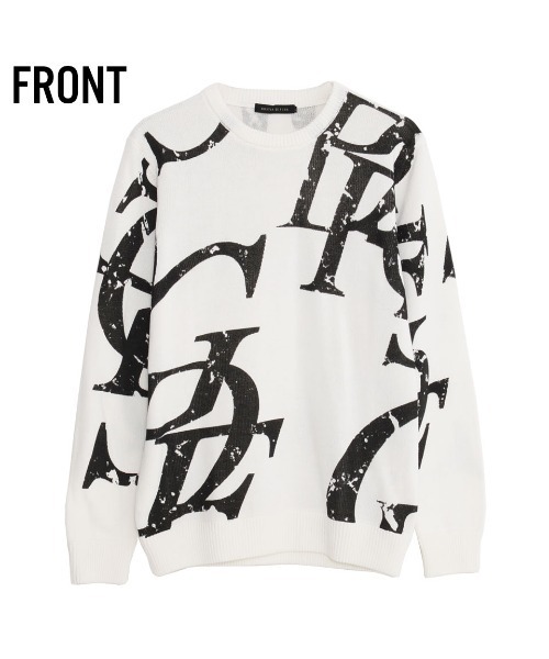GOSTAR DE FUGA（ゴスタール ジフーガ）の「『GOSTAR DE FUGA』GDFロゴ総柄プルオーバー長袖ニット（ニット/セーター・メンズ・ホワイト×ブルー/ホワイト×ブラック・M/L）」の9枚目の写真