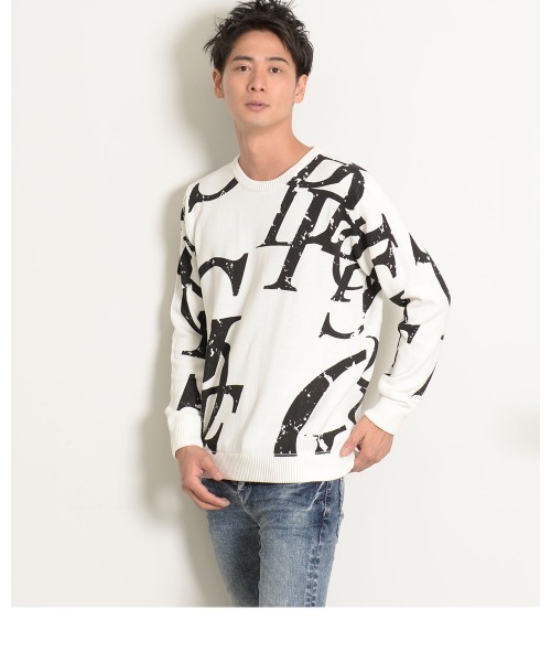 GOSTAR DE FUGA（ゴスタール ジフーガ）の「『GOSTAR DE FUGA』GDFロゴ総柄プルオーバー長袖ニット（ニット/セーター・メンズ・ホワイト×ブルー/ホワイト×ブラック・M/L）」の18枚目の写真