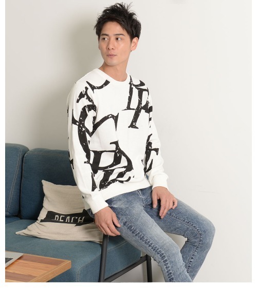 GOSTAR DE FUGA（ゴスタール ジフーガ）の「『GOSTAR DE FUGA』GDFロゴ総柄プルオーバー長袖ニット（ニット/セーター・メンズ・ホワイト×ブルー/ホワイト×ブラック・M/L）」の19枚目の写真