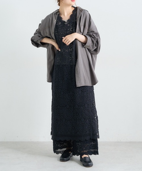 PUAL CE CIN(ピュアルセシン)の「【WEB限定】コード糸レースノースリーブワンピース(ワンピース・レディース・ブラック/グレー/ナチュラル・FREE)」の10枚目の写真