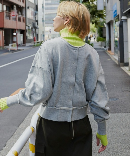 Auntie Rosa Holiday（アンティローザホリデー）の「2WAY裏毛ボタンカーデ（スウェット・レディース・ブラック/ブラウン/グレー/オフホワイト・FREE）」の11枚目の写真