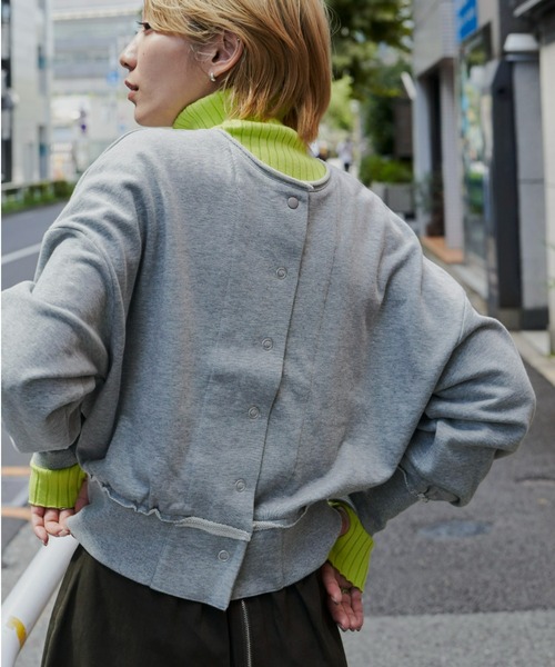 Auntie Rosa Holiday（アンティローザホリデー）の「2WAY裏毛ボタンカーデ（スウェット・レディース・ブラック/ブラウン/グレー/オフホワイト・FREE）」の12枚目の写真