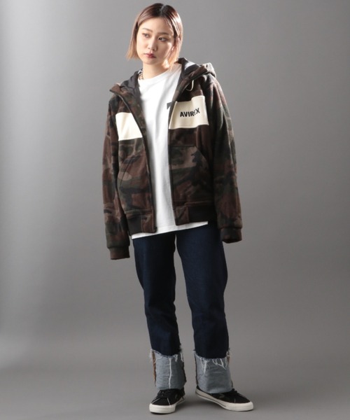 AVIREX（アヴィレックス）の「2トーン ビッグ フリース パーカー / 2TONE BIG FLEECE PARKA / アヴィレックス / AVIREX（その他アウター・メンズ・アイボリー/ブラウン/ネイビー/カモフラージュ・MEDIUM/LARGE/X-LARGE）」の13枚目の写真