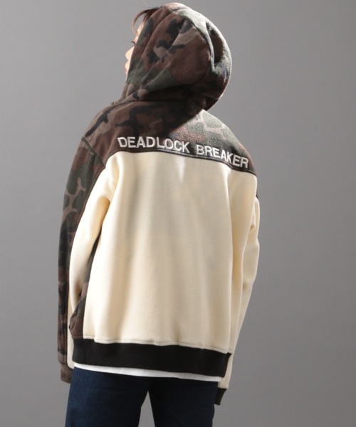 AVIREX（アヴィレックス）の「2トーン ビッグ フリース パーカー / 2TONE BIG FLEECE PARKA / アヴィレックス / AVIREX（その他アウター・メンズ・アイボリー/ブラウン/ネイビー/カモフラージュ・MEDIUM/LARGE/X-LARGE）」の5枚目の写真