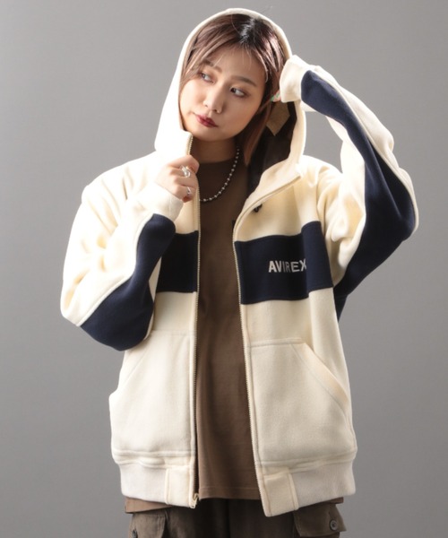 AVIREX（アヴィレックス）の「2トーン ビッグ フリース パーカー / 2TONE BIG FLEECE PARKA / アヴィレックス / AVIREX（その他アウター・メンズ・アイボリー/ブラウン/ネイビー/カモフラージュ・MEDIUM/LARGE/X-LARGE）」の12枚目の写真