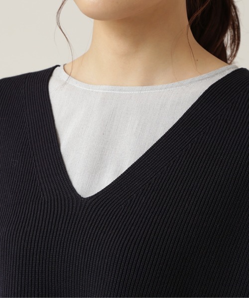 NATURAL BEAUTY BASIC（ナチュラルビューティーベーシック）の「畦フォルムベスト（ベスト・レディース・グリーン/ネイビー/グレイッシュベージュ・MEDIUM）」の8枚目の写真