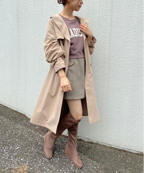 OLIVE des OLIVE(オリーブデオリーブ)の「トレンチコート(トレンチコート・レディース・ベージュ/ライトベージュ・FREE)」の1枚目の写真