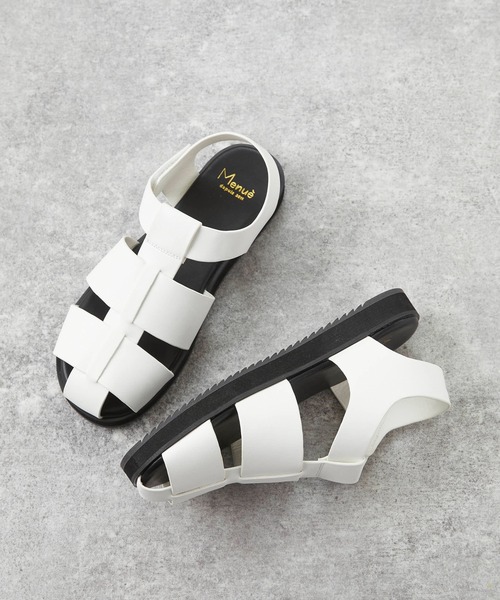 menue(メヌエ)の「グルカサンダル(サンダル・レディース・ホワイト/ブラック・S/3L/M/L/LL/XS)」の1枚目の写真