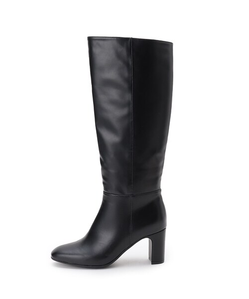 OPAQUE.CLIP(オペークドットクリップ)の「◆フェイクレザーロングブーツ【洗える成形インソール】(ブーツ・レディース・ベージュ/ブラック・03/02)」の7枚目の写真