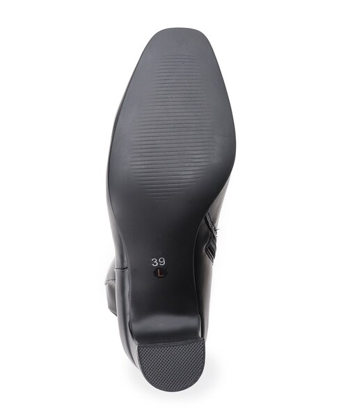 OPAQUE.CLIP(オペークドットクリップ)の「◆フェイクレザーロングブーツ【洗える成形インソール】(ブーツ・レディース・ベージュ/ブラック・03/02)」の10枚目の写真