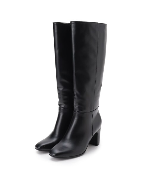 OPAQUE.CLIP(オペークドットクリップ)の「◆フェイクレザーロングブーツ【洗える成形インソール】(ブーツ・レディース・ベージュ/ブラック・03/02)」の11枚目の写真