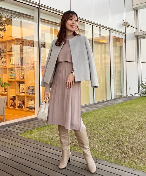 OPAQUE.CLIP(オペークドットクリップ)の「◆フェイクレザーロングブーツ【洗える成形インソール】(ブーツ・レディース・ベージュ/ブラック・03/02)」の15枚目の写真