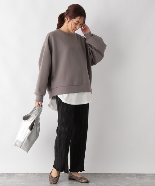 GLOBAL WORK(グローバルワーク)の「サマ見えAiryレイヤードプルオーバー/227789(スウェット・レディース・グレイッシュブルー/グレイッシュベージュ/モカ/ブラック・LARGE/MEDIUM)」の8枚目の写真