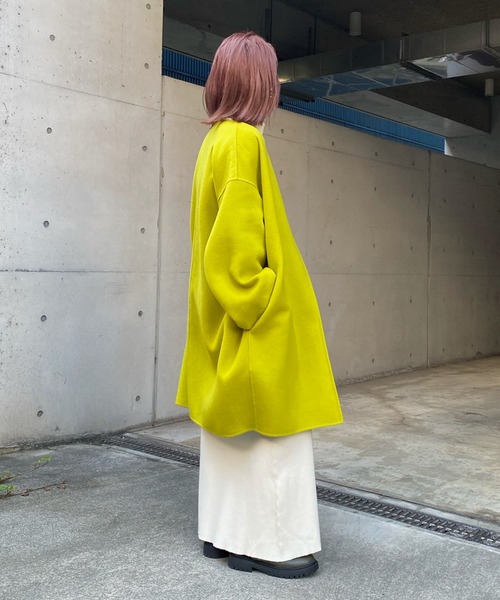 DouDou(ドゥドゥ)の「ミドル丈カラーコート(ノーカラーコート・レディース・バイオレット/イエロー×グリーン/ピンク・FREE)」の8枚目の写真