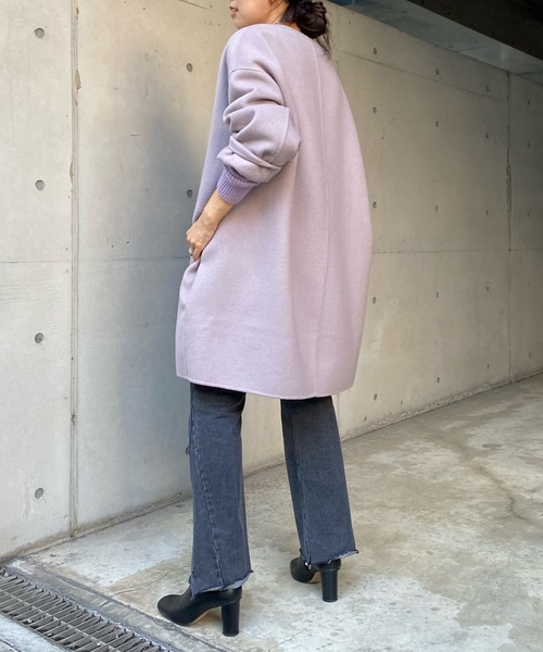 DouDou(ドゥドゥ)の「ミドル丈カラーコート(ノーカラーコート・レディース・バイオレット/イエロー×グリーン/ピンク・FREE)」の16枚目の写真