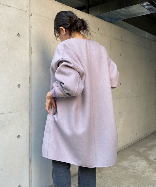 DouDou(ドゥドゥ)の「ミドル丈カラーコート(ノーカラーコート・レディース・バイオレット/イエロー×グリーン/ピンク・FREE)」の20枚目の写真