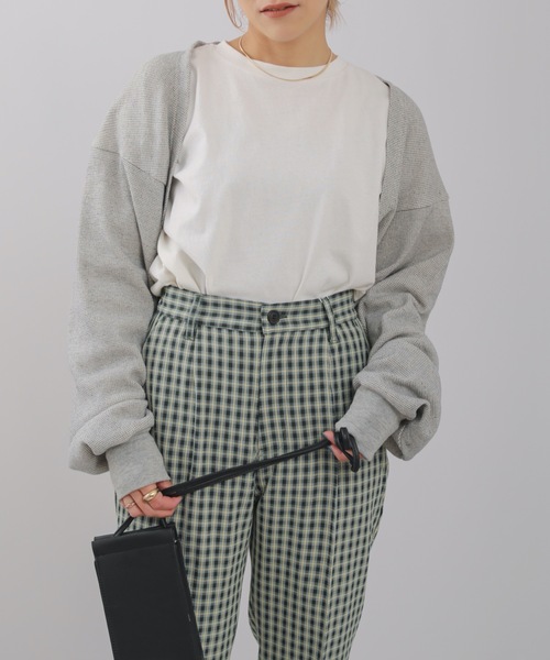 ap retro(アプレトロ)の「ワッフルショートカーディガン(カーディガン/ボレロ・レディース・ブラック/テラコッタ/オートミール・FREE)」の3枚目の写真