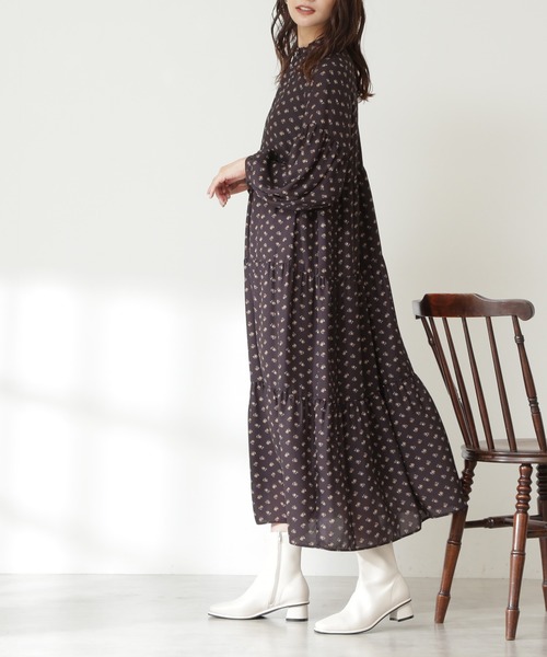 N.（N. Natural Beauty Basic）（エヌエヌナチュラルビューティーベーシック）の「【S Size Line】◆小花ティアードワンピース（ワンピース・レディース・ブラック系その他/グリーン系その他/レッド系その他・SMALL/MEDIUM）」の11枚目の写真