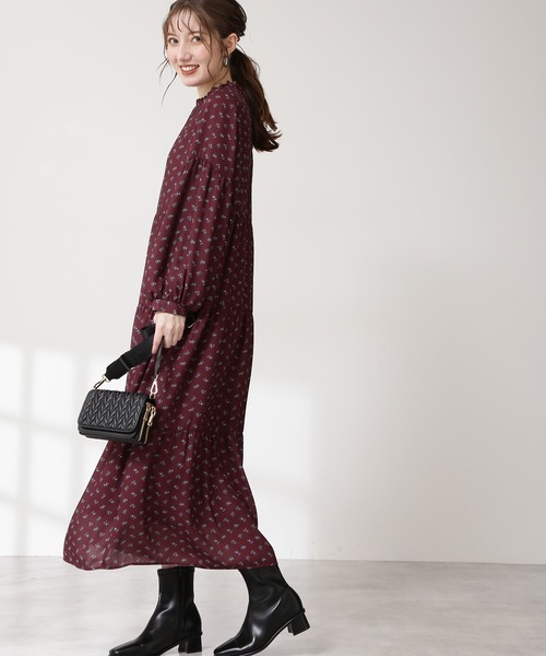 N.（N. Natural Beauty Basic）（エヌエヌナチュラルビューティーベーシック）の「【S Size Line】◆小花ティアードワンピース（ワンピース・レディース・ブラック系その他/グリーン系その他/レッド系その他・SMALL/MEDIUM）」の14枚目の写真