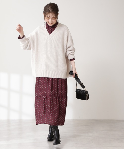 N.（N. Natural Beauty Basic）（エヌエヌナチュラルビューティーベーシック）の「【S Size Line】◆小花ティアードワンピース（ワンピース・レディース・ブラック系その他/グリーン系その他/レッド系その他・SMALL/MEDIUM）」の18枚目の写真