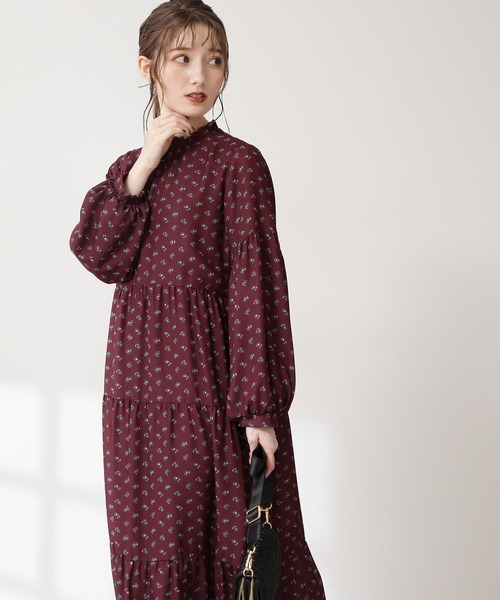 N.（N. Natural Beauty Basic）（エヌエヌナチュラルビューティーベーシック）の「【S Size Line】◆小花ティアードワンピース（ワンピース・レディース・ブラック系その他/グリーン系その他/レッド系その他・SMALL/MEDIUM）」の10枚目の写真