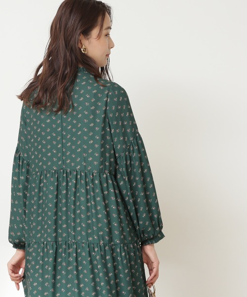 N.（N. Natural Beauty Basic）（エヌエヌナチュラルビューティーベーシック）の「【S Size Line】◆小花ティアードワンピース（ワンピース・レディース・ブラック系その他/グリーン系その他/レッド系その他・SMALL/MEDIUM）」の12枚目の写真