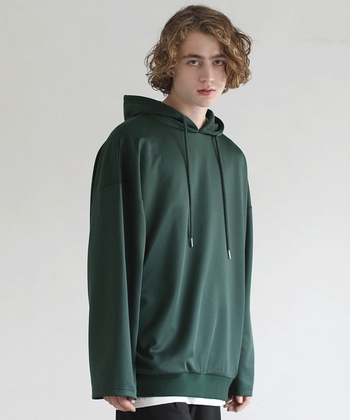 ETELIO（エテリオ）の「ボリューム袖ハイカウントポンチプルパーカー（パーカー・メンズ・チャコール/ブラック/モカ/ワイン/グリーン・L/S/M）」の4枚目の写真